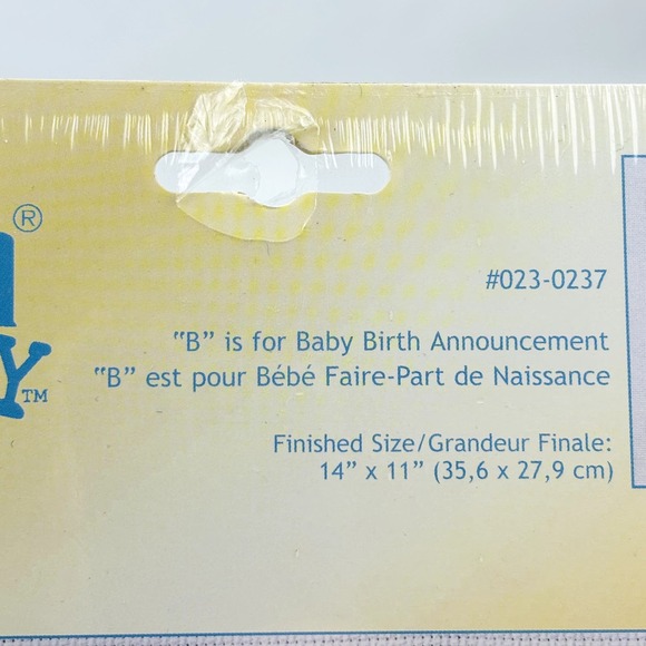 B Is For Baby Birth Announcement Counted Cross Stitch Kit 023-0237 Janlynn 14x11 - Picture 4 of 6